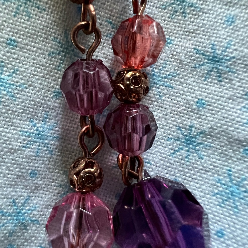 Women’s one of a kind handmade vintage earrings. - Picture 2 of 6